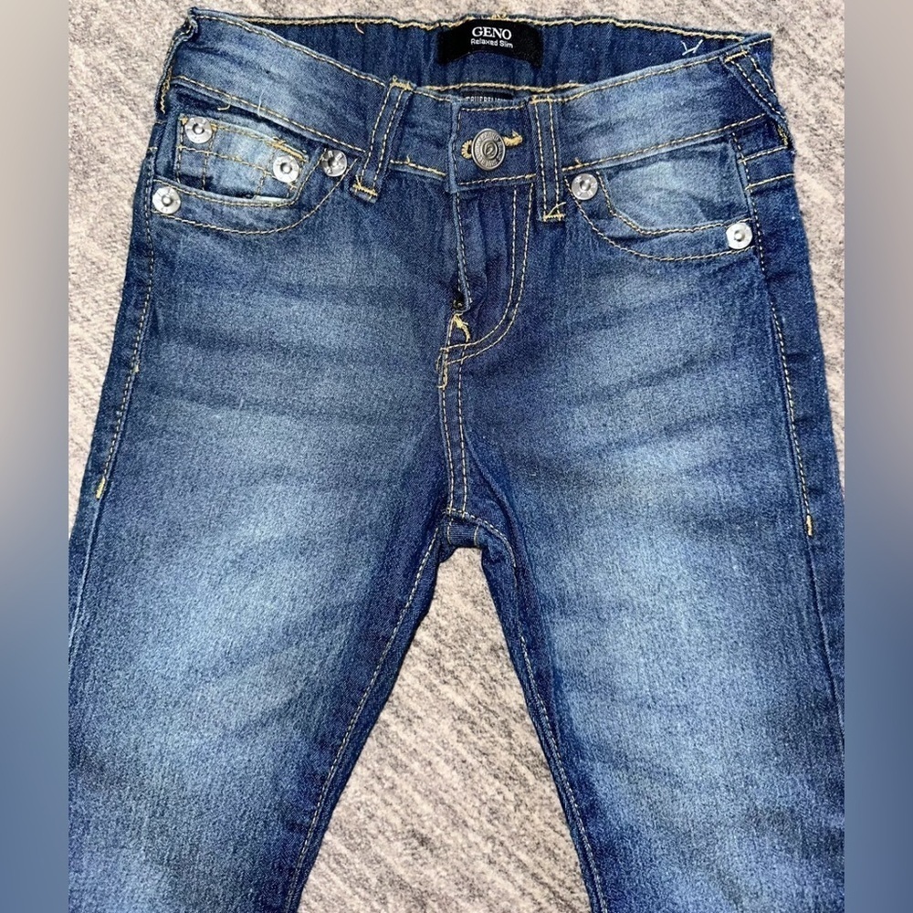 True Religion Girls Blue Denim Geno Relaxed Slim Jeans - Size 5 - Picture 2 of 4